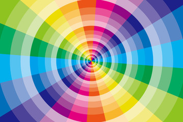 Obraz premium #Background #wallpaper #Vector #Illustration #design #free #free_size #charge_free #colorful #color rainbow,show business,entertainment 背景,素材,壁紙,虹,虹色,レインボー,七色,放射状,カラフル,放射,円,輪,丸,ワープ,空間,異次元,四次元,異空間,亜空間
