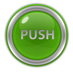push circular icon on white background