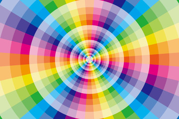 Fototapeta premium #Background #wallpaper #Vector #Illustration #design #free #free_size #charge_free #colorful #color rainbow,show business,entertainment 背景,素材,壁紙,虹,虹色,レインボー,七色,放射状,カラフル,放射,円,輪,丸,ワープ,空間,異次元,四次元,異空間,亜空間