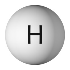 ﻿Hydrogen atom isolated on white