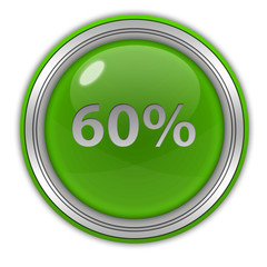 Sixty percent circular icon on white background