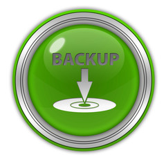 Backup circular icon on white background