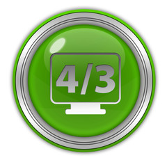 4/3 movie circular icon on white background