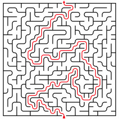Black square maze (25x25) with help