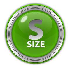 S size circular icon on white background