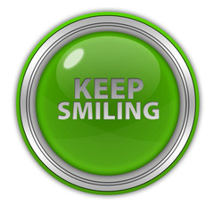 Keep smiling circular icon on white background