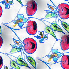 Mural background seamless  pattern cherry texture