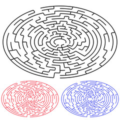Black ellipse maze