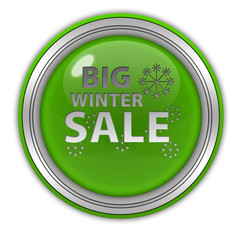 Winter sale circular icon on white background