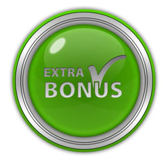 bonus circular icon on white background