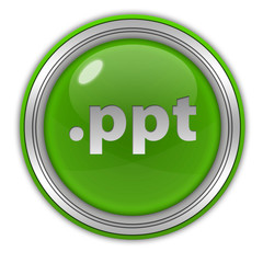 .ppt circular icon on white background