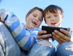 Teen boy with smartphone