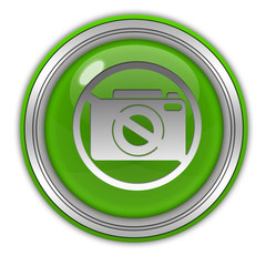 Ban shooting circular icon on white background