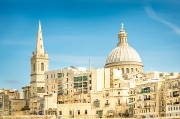 Deurstickers Detail postcard of old town La Valletta - Capital of Malta © Mirko Vitali