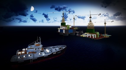 Fototapeta premium Oil rig platform