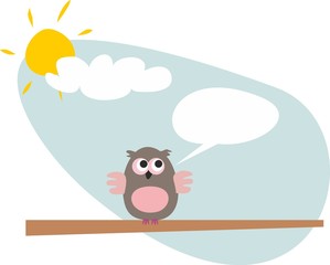 Vector owl at sunny day