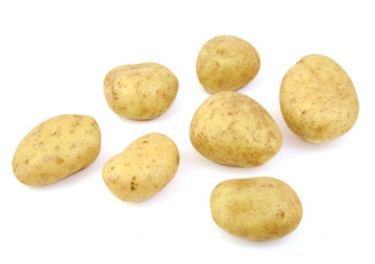Potatoes on white background.