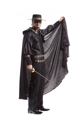 Zorro film on white background