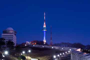 Naklejka premium Seoul tower,Namsan tower in korea