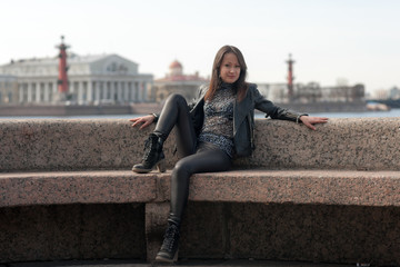 girl on embankment