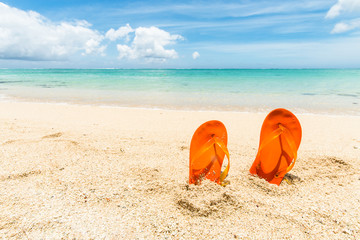 flip-flops at the beach