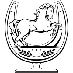 a horse, a decorative element, tattoo, vector illustration