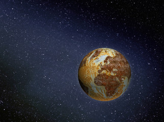 Obraz na płótnie Canvas rusty earth in space