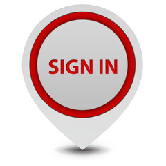 sign in pointer icon on white background