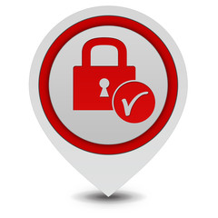 Lock pointer icon on white background
