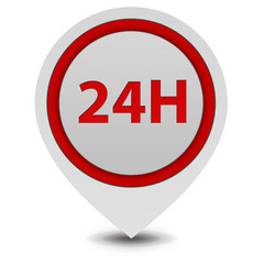 24 hours pointer icon on white background