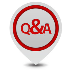Q&A  pointer icon on white background