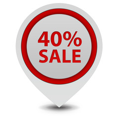 Sale forty percent pointer icon on white background