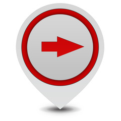 Right Arrow pointer icon on white background