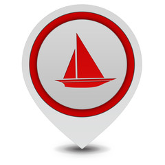 Boat pointer icon on white background