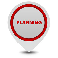 Planning pointer icon on white background