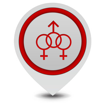 Sexuality pointer icon on white background