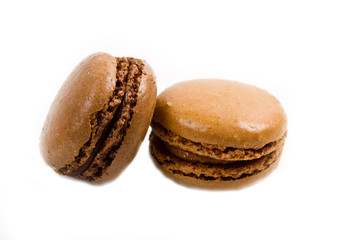 colored macarrons isolated on white