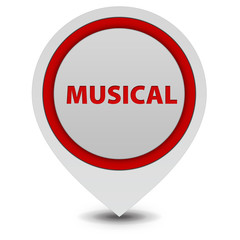 Musical pointer icon on white background