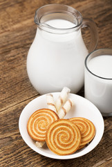 fresh healthy milk and cookies