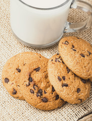 fresh healthy milk and cookies