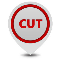 Cut pointer icon on white background