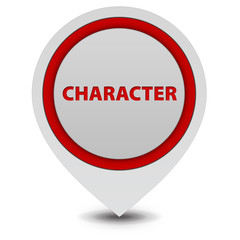 Character pointer icon on white background