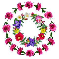 circle frame flowers