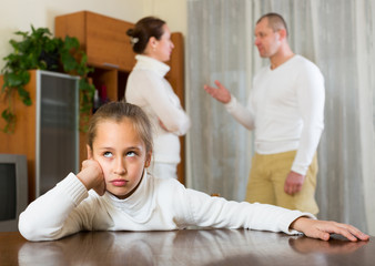 Fototapeta premium Family with daughter having conflict