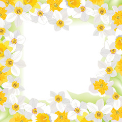 Naklejka na ściany i meble Floral frame. Flower background. flourish spring card or cover.