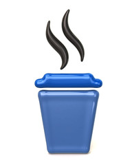 Blue takeaway coffee cup icon