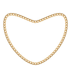 Jewelry golden chain of heart shape