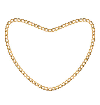 Jewelry golden chain of heart shape