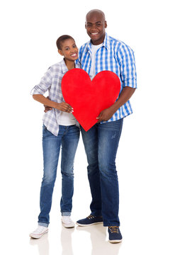 African American Couple With Heart Shape