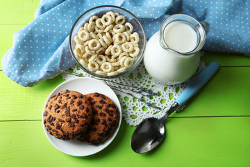 Homemade yogurt and delicious  cereals in bowl